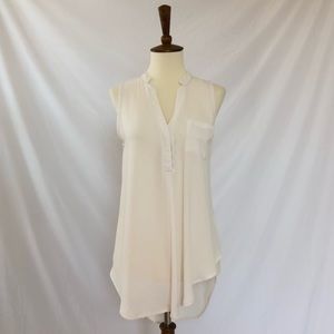 Lush High Low Cream Blouse Tank